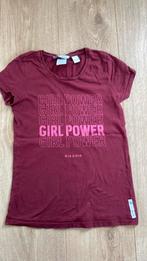 Nik&Nik t-shirt bordeaux rood met roze opdruk maat 140 / 10, Ophalen of Verzenden, Gebruikt, Meisje, Shirt of Longsleeve