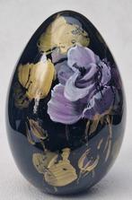 GROTE oude paperweight handbeschilderd met kleurige ROZEN, Ophalen of Verzenden