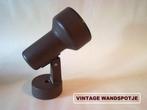 retro vintage lamp spot wandspot spotje bruin, Ophalen of Verzenden, Gebruikt, Retro, Plafondspot of Wandspot