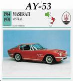Ay53 autokaart maserati mistral 1964 - 1970 ), Ophalen of Verzenden, Zo goed als nieuw, Auto's
