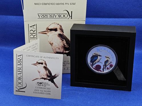 (7297) AUSTRALIA KOOKABURRA 2023 COLOR ONE OUNCE, Postzegels en Munten, Munten | Oceanië, Setje, Zilver, Ophalen of Verzenden