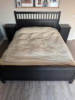 IKEA Hemnes bed zwart 160x200, Huis en Inrichting, Zwart, Tweepersoons, Ophalen of Verzenden, Zo goed als nieuw