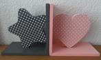 2 leuke boekensteunen, grijze ster en roze hart, Kinderen en Baby's, Ophalen of Verzenden, Gebruikt, Wanddecoratie