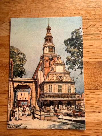 Oude kaart Alkmaar - J. Setelik aquarel beschikbaar voor biedingen