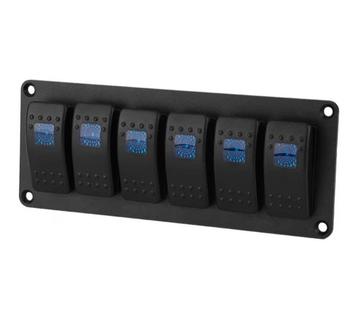 12-24V 6-voudig Rocker Switch Panel - Blauw beschikbaar voor biedingen