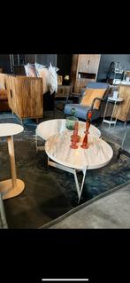 Marmer Salontafel Set - 2 Delig, Ophalen of Verzenden, Zo goed als nieuw, Overige materialen, Bijzettafel