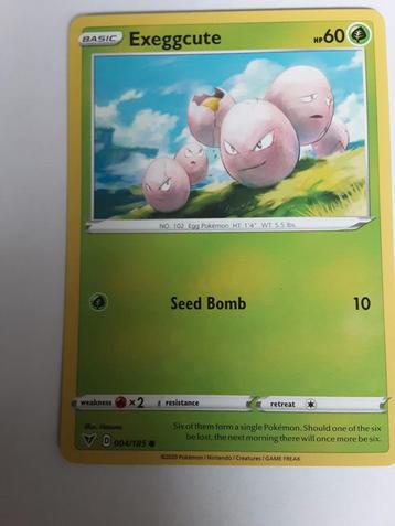 Exeggcute Pokemon Kaart 004/185 - Zeldzaam! beschikbaar voor biedingen