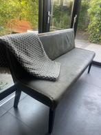 Hoge eettafel bank, echt leer en in goede staat!, Ophalen, Gebruikt, Leer, Stoer, Industrieel, modern,