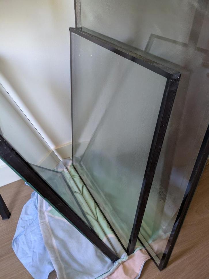 Ramen / Glasplaten melkglas, Doe-het-zelf en Verbouw, Glas en Ramen, Zo goed als nieuw, Glasplaat, Dubbelglas, Ophalen