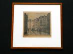 Oudezijds Achterburgwal Anton Pieck Amsterdam 1917 ets, Ophalen of Verzenden