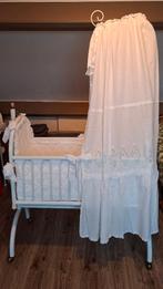 IJzeren Brocante (schommel) wieg met hemel en bekleding, Ophalen, Gebruikt, Wieg