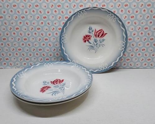 Franse diepe bord, Korenbloem, 5 beschikbaar, Antiek en Kunst, Antiek | Servies los, Ophalen of Verzenden