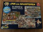 Jan van Haasteren puzzels, 3 x 1000 st, Hobby en Vrije tijd, Ophalen of Verzenden, 500 t/m 1500 stukjes, Gebruikt