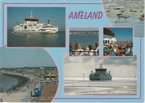AMELAND Veerboot Veerkade Wad Zeehonden, Verzamelen, Ansichtkaarten | Nederland, Gelopen, Waddeneilanden, 1980 tot heden, Verzenden
