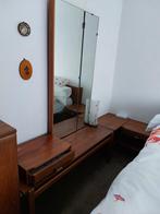 slaapkamer meubels, bed met passpiegel en nachtkastjes, Huis en Inrichting, 180 cm, Gebruikt, Bruin, Hout