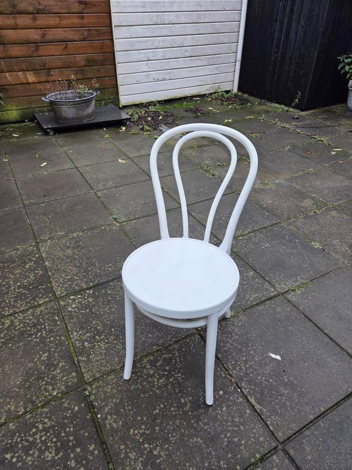 6 Eetkamerstoelen, Huis en Inrichting, Stoelen, Gebruikt, Hout, Kunststof, Wit, Ophalen