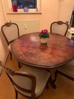 Antieke mahonie eettafel - uitschuifbaar, Ophalen of Verzenden, Zo goed als nieuw, 4 tot 6 stoelen