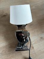 Schemerlampje zilveren poot en crème kap, Ophalen of Verzenden, Gebruikt, Minder dan 50 cm
