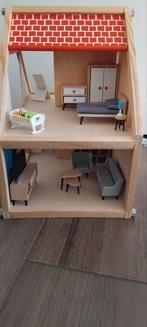 Houten poppenhuis, Kinderen en Baby's, Speelgoed | Poppenhuizen, Ophalen, Zo goed als nieuw, Poppenhuis