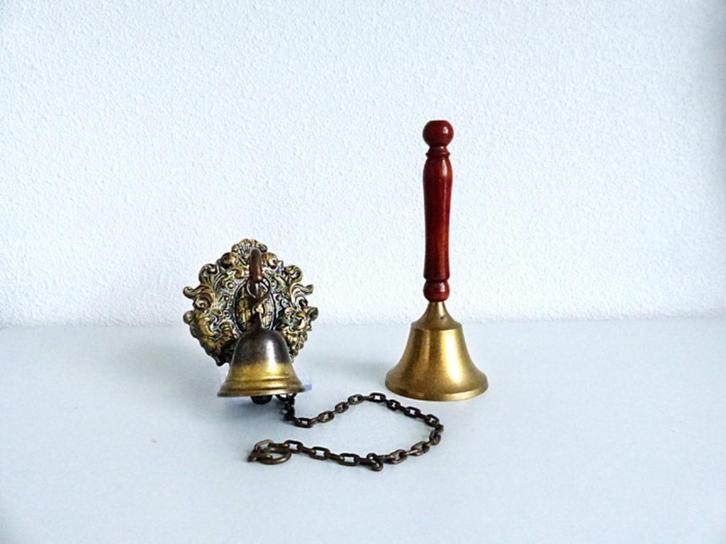 Koperen deurbel en messing tafelbel, Antiek en Kunst, Antiek | Koper en Brons, Ophalen of Verzenden