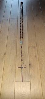 Grote houten rozenkrans met kruis, Ophalen of Verzenden