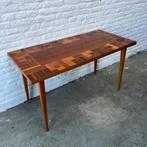 vintage bijzettafel - salontafel - sidetable ingelegd fineer, Huis en Inrichting, Tafels | Sidetables, 100 tot 150 cm, Gebruikt