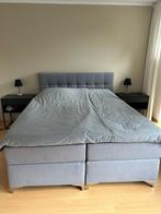 Grijze boxspring, Ophalen, Gebruikt, Tweepersoons, 200 cm