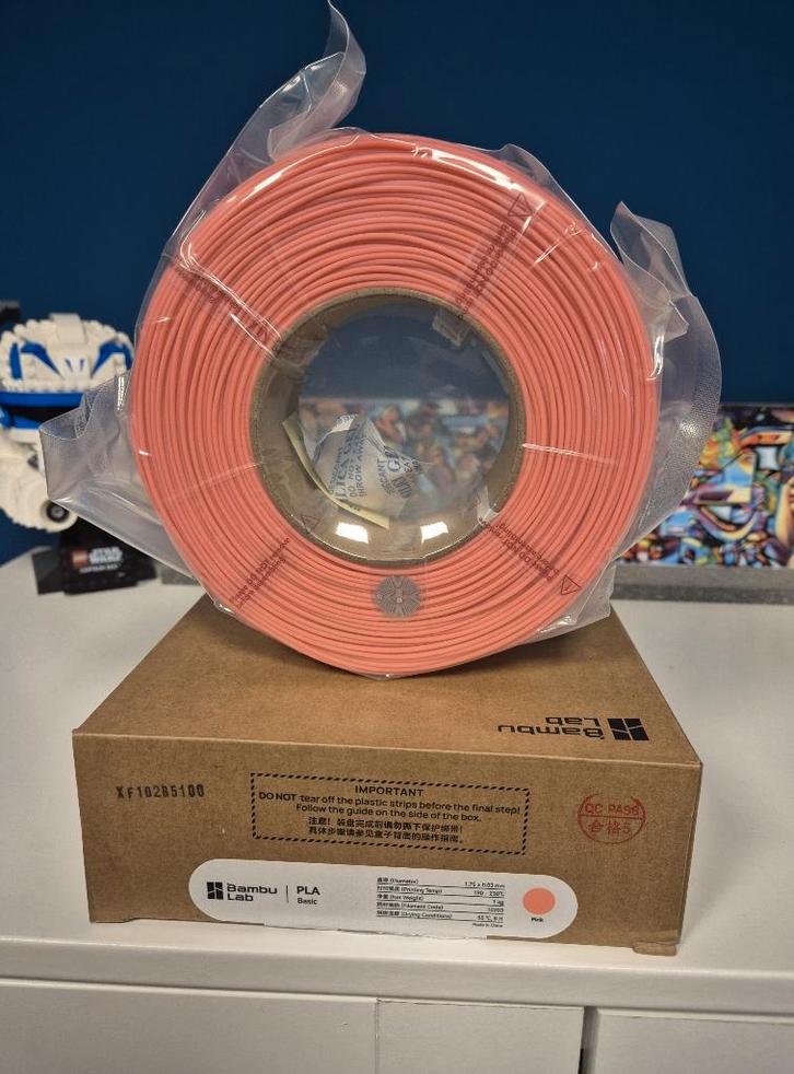 Bambu Lab PLA basic refill - Pink (1kg), Computers en Software, 3D-printerbenodigheden, Nieuw, Ophalen of Verzenden