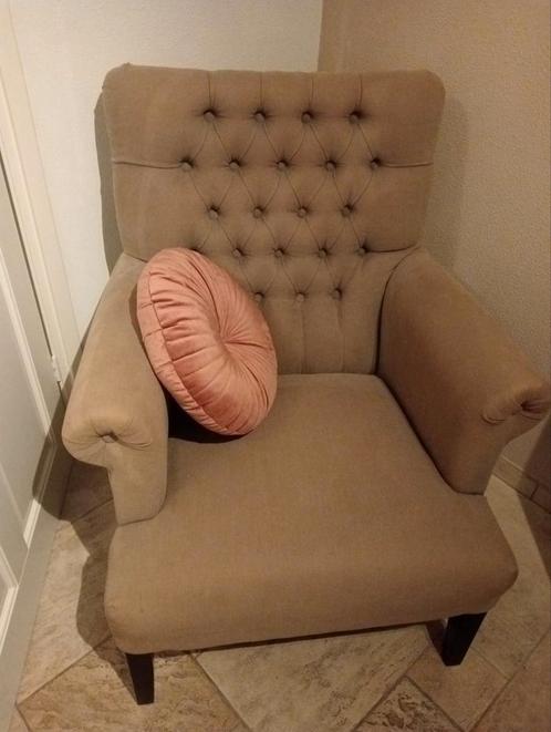 Nu €80!! Kiezelgroene oor fauteuil/ stoel, Huis en Inrichting, Fauteuils, Zo goed als nieuw, 50 tot 75 cm, Minder dan 75 cm, Ophalen