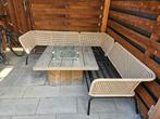 Loungeset met vuurtafel, evt los te verkijgen, Ophalen, Zo goed als nieuw