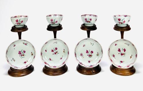 15. Porseleinen theekopjes en schotels, Qianlong, China, Antiek en Kunst, Antiek | Porselein, Ophalen of Verzenden