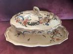 Brocante terrine, dekschaal met bord (210720), Ophalen of Verzenden, Overige stijlen, Aardewerk, Schaal of Schalen