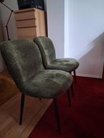2 groene eetkamerstoelen, Huis en Inrichting, Stoelen, Ophalen, Twee, Overige kleuren, Zo goed als nieuw