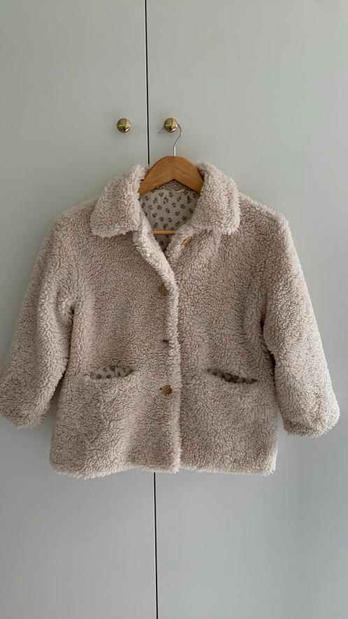 Zara Mango teddy winterjas tussenjas wit/creme, Kinderen en Baby's, Kinderkleding | Maat 128, Zo goed als nieuw, Meisje, Jas, Ophalen of Verzenden