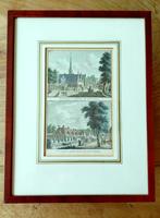 Antieke prent Franeker, Antiek en Kunst, Ophalen of Verzenden