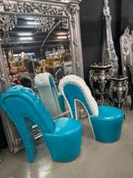 Hak Stoel met Kristal, Huis en Inrichting, Stoelen, Blauw, Nieuw, Leer, Ophalen of Verzenden