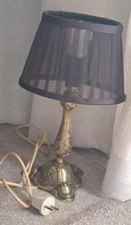 Mooie schemerlamp met zware voet van koper .Hoogte is 34,5cm, Vintage, Ophalen of Verzenden, Zo goed als nieuw, Metaal
