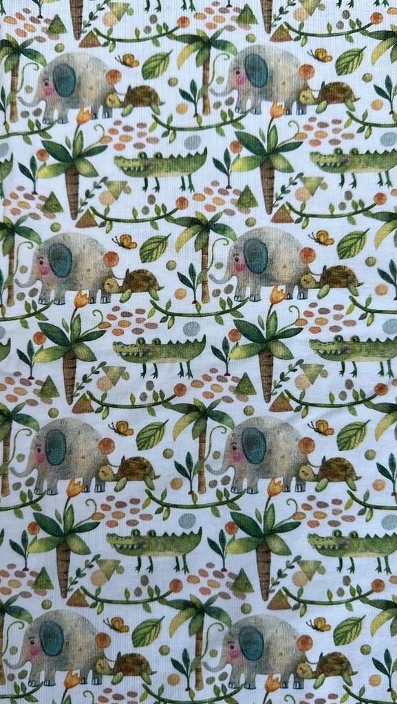 Safari tricot, Hobby en Vrije tijd, Stoffen en Lappen, Zo goed als nieuw, Katoen, 120 cm of meer, 30 tot 200 cm, Ophalen of Verzenden