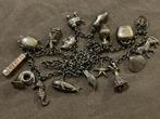 🪏🛠️🧨🪙Zeldzame vondst! ⛓️⛓️🎁Ketting met bedels⛓️🗝️, Met hanger, Ophalen of Verzenden, Zo goed als nieuw, Zilver