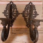 2 Prachtige gietijzeren kandelaren/ brocante/ vintage, Ophalen, Overige materialen