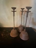 3 metalen roeskleurige kandelaars, Ophalen of Verzenden