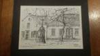 prent   orig.handtekening Gerard van Berkel Wassenaar plein., Antiek en Kunst, Kunst | Litho's en Zeefdrukken, Ophalen