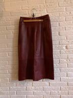 Leren rok bordeaux rood, Ophalen of Verzenden, Zo goed als nieuw, Overige kleuren, Onder de knie