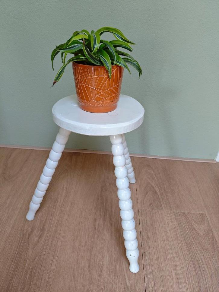 Vintage houten kruk, Huis en Inrichting, Krukjes, Gebruikt, Hout, Ophalen