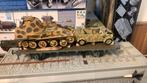 Trein wagen met twee Duits WW2 voertuig bij schaal 1:35, Overige merken, Gebruikt, Tank, 1:32 tot 1:50