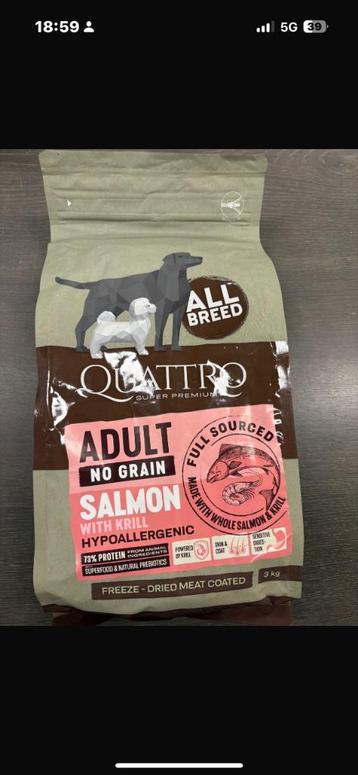 Quattro hondenvoer zonder granen hypo allergen all breed beschikbaar voor biedingen