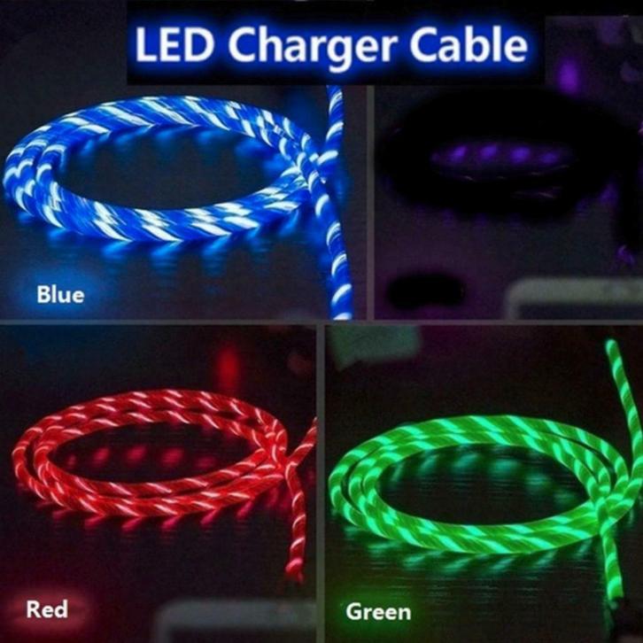Verlichtende lange oplaadkabel met oplaad effect - NIEUW, Spelcomputers en Games, Spelcomputers | Sony PlayStation Consoles | Accessoires