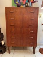 Deense vintage ladekast 1960, Gebruikt, 5 laden of meer, 100 tot 150 cm, Teakhout