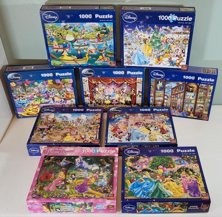 Disney puzzels van 1000 stukjes. Als set of per stuk, Hobby en Vrije tijd, Denksport en Puzzels, Gebruikt, Legpuzzel, 500 t/m 1500 stukjes