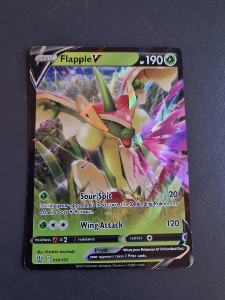 Pokémonkaart Flapple V, Ophalen of Verzenden, Zo goed als nieuw